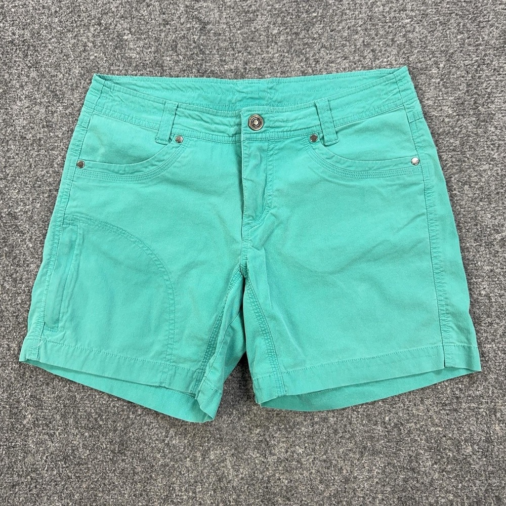 Kuhl Shorts Womens 6 Green Utility Twill Stretch Hiking Outdoor Casual Summer